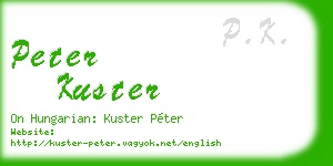 peter kuster business card